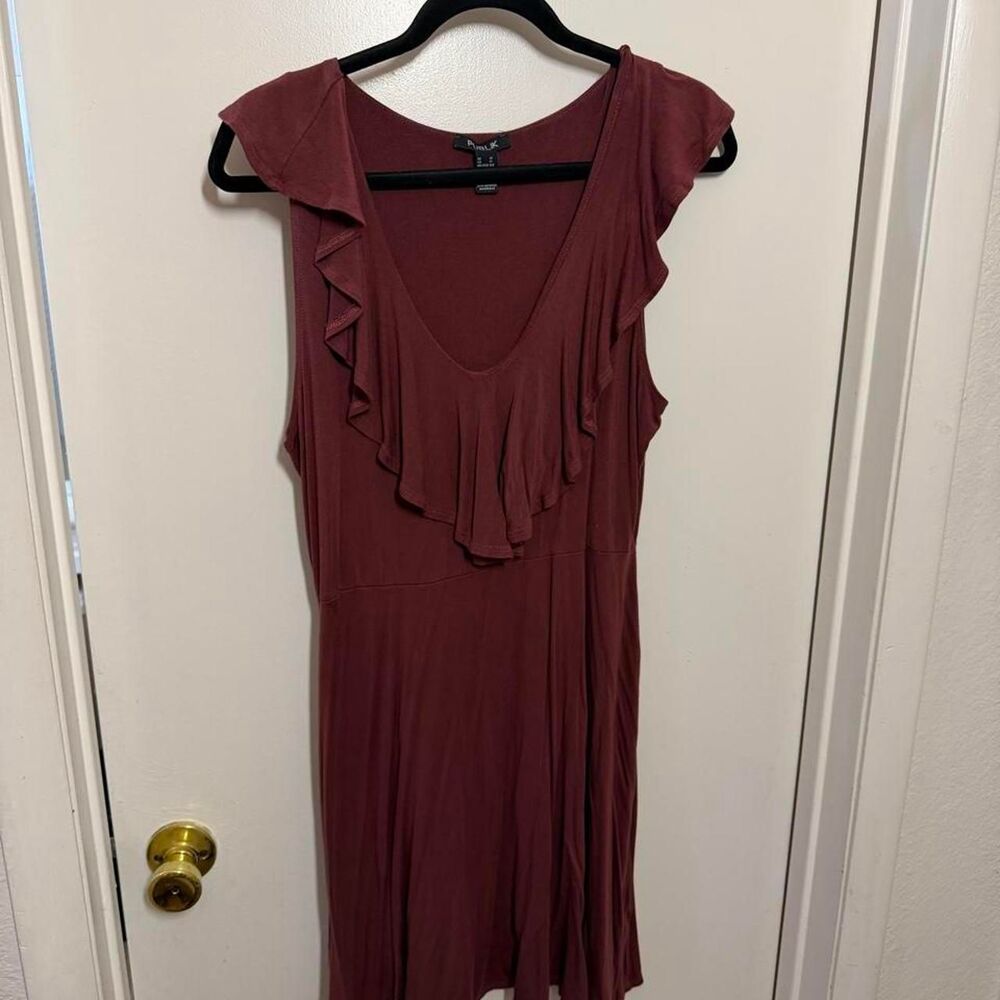 Unbranded Women's Burgundy and Brown Dress